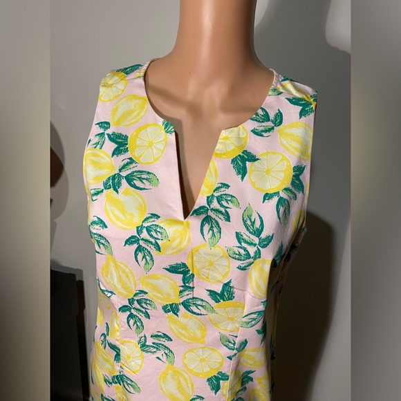 Cynthia Rowley dress lemon print shift dress size 10 - Picture 2 of 7